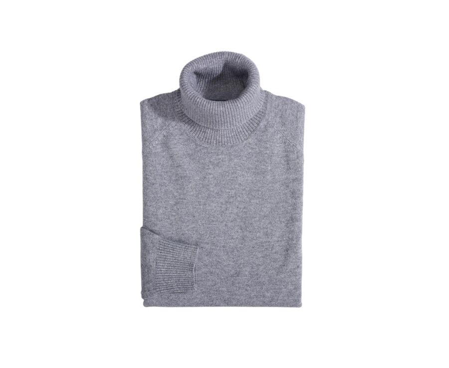 Pull col roulé homme laine Gris Chiné - EMERSTON