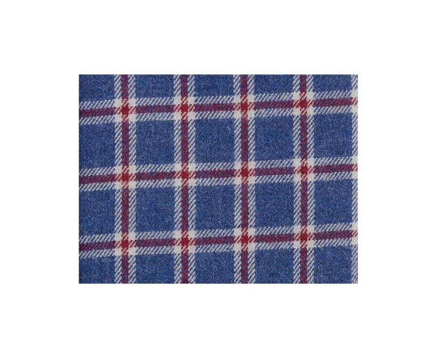 Chemise flanelle bleu à carreaux rouges - Col français - PAULIN II