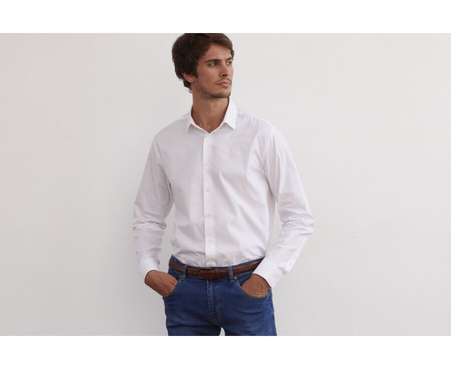 Chemise Blanche twill chevrons homme  - CAMÉLIEN