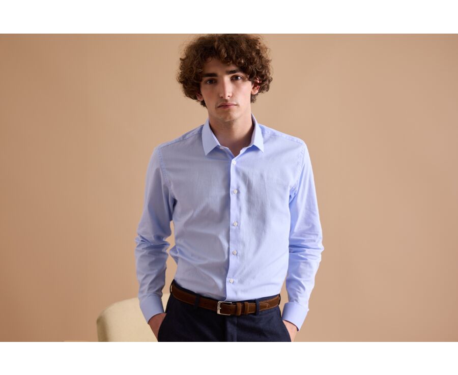 Chemise twill chevrons homme Bleu ciel - CAMÉLIEN