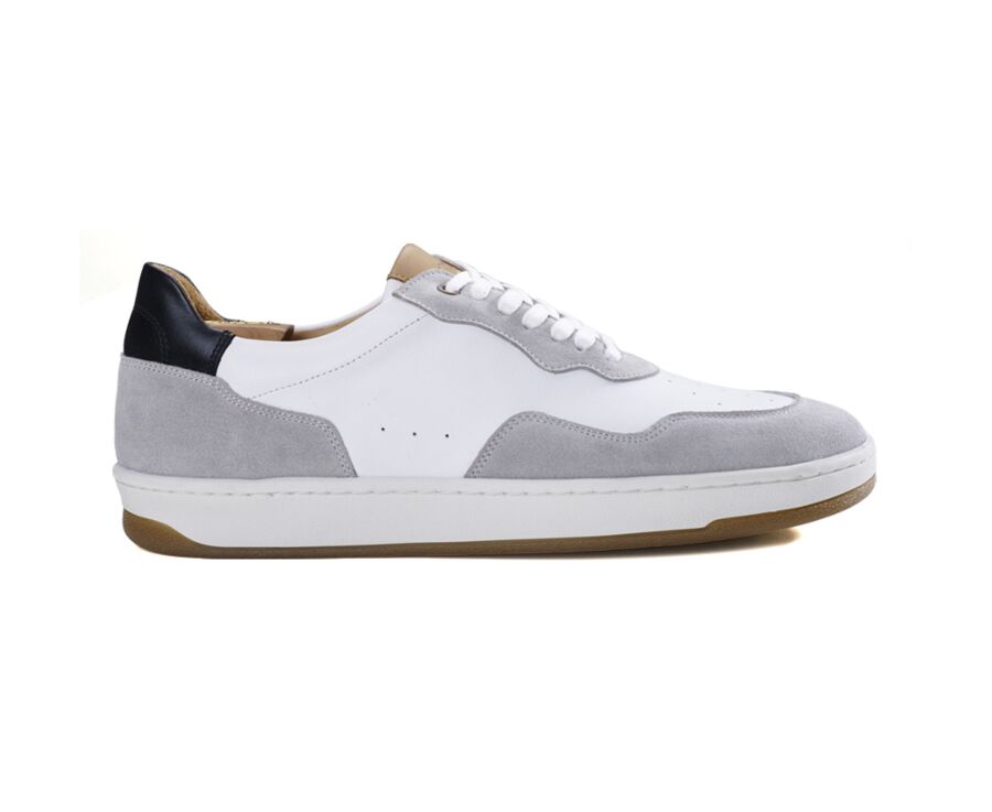 Sneakers blanches avec velours Beige homme - WONGARA