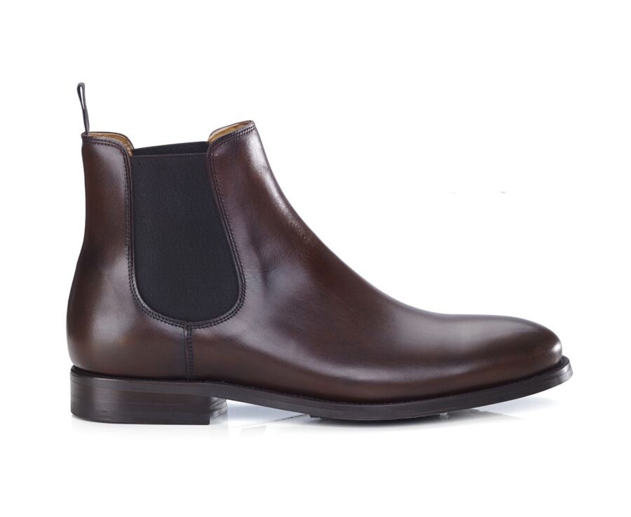 Chelsea boots cuir homme Chocolat Patiné - ALDERTON GOMME