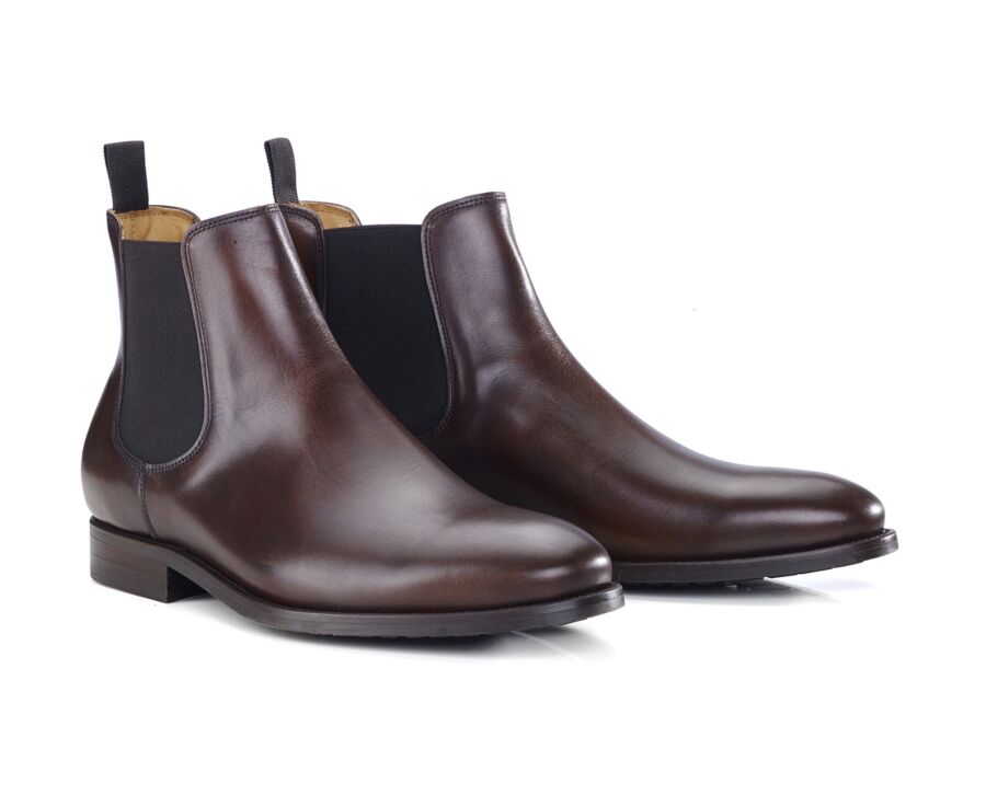 Chelsea boots cuir homme Chocolat Patiné - ALDERTON GOMME