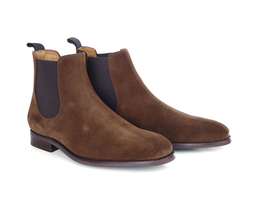 Chelsea boots homme velours Havane - ALDERTON GOMME