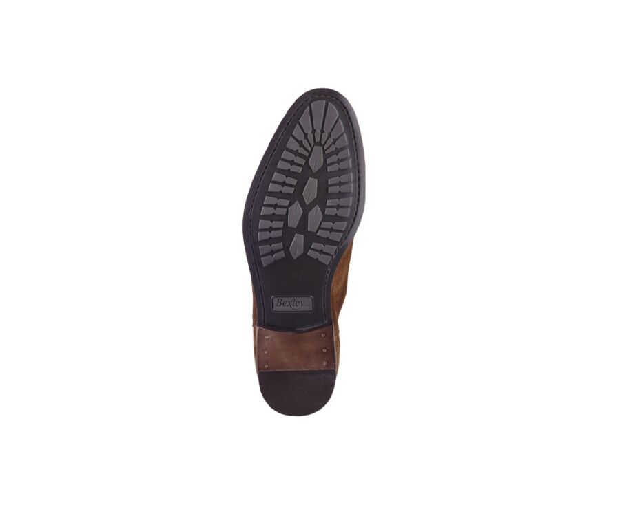 Chelsea boots homme velours Havane - ALDERTON GOMME