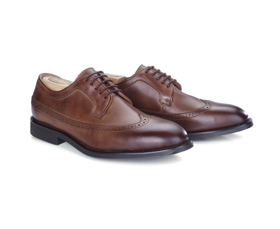 Derbies homme cuir Chocolat patiné - BESFORD GOMME CITY