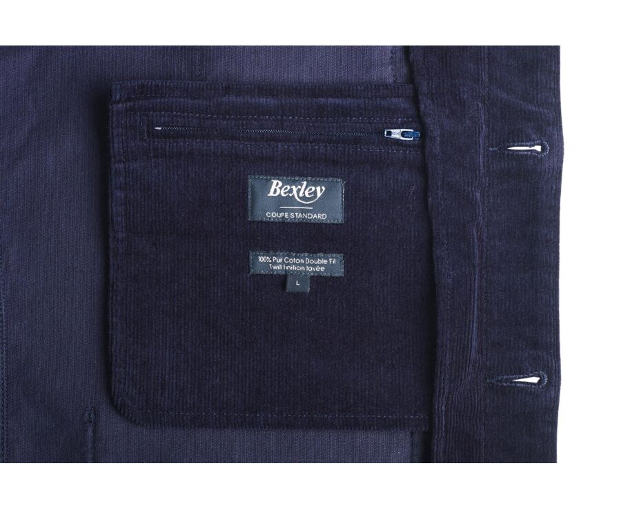 Veste velours homme Navy - FIDÉLIEN