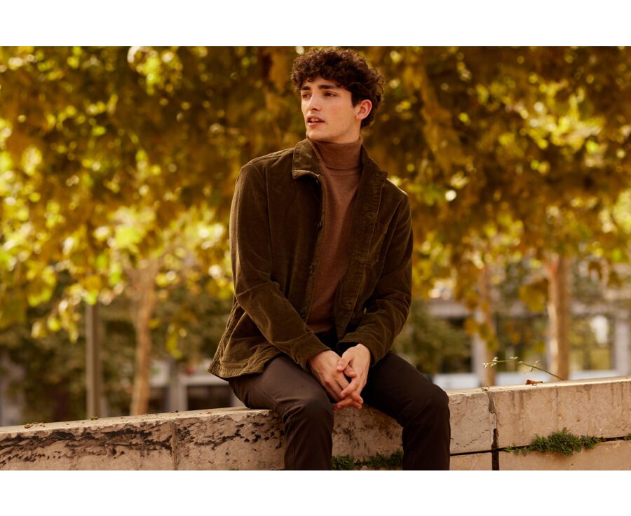 Veste velours homme Olive - FIDÉLIEN