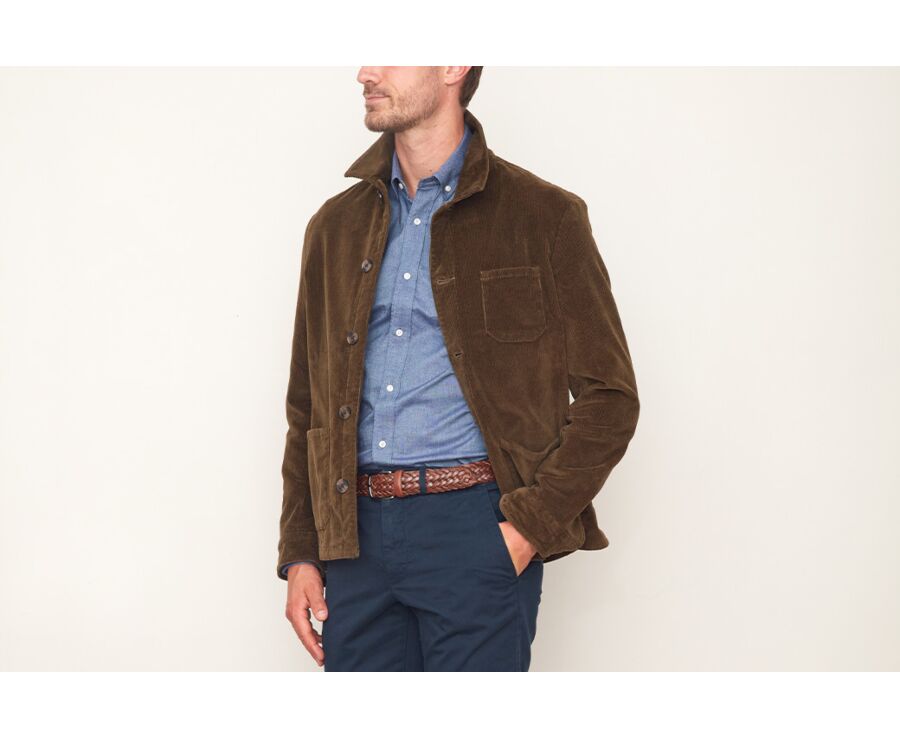 Veste velours homme Olive - FIDÉLIEN