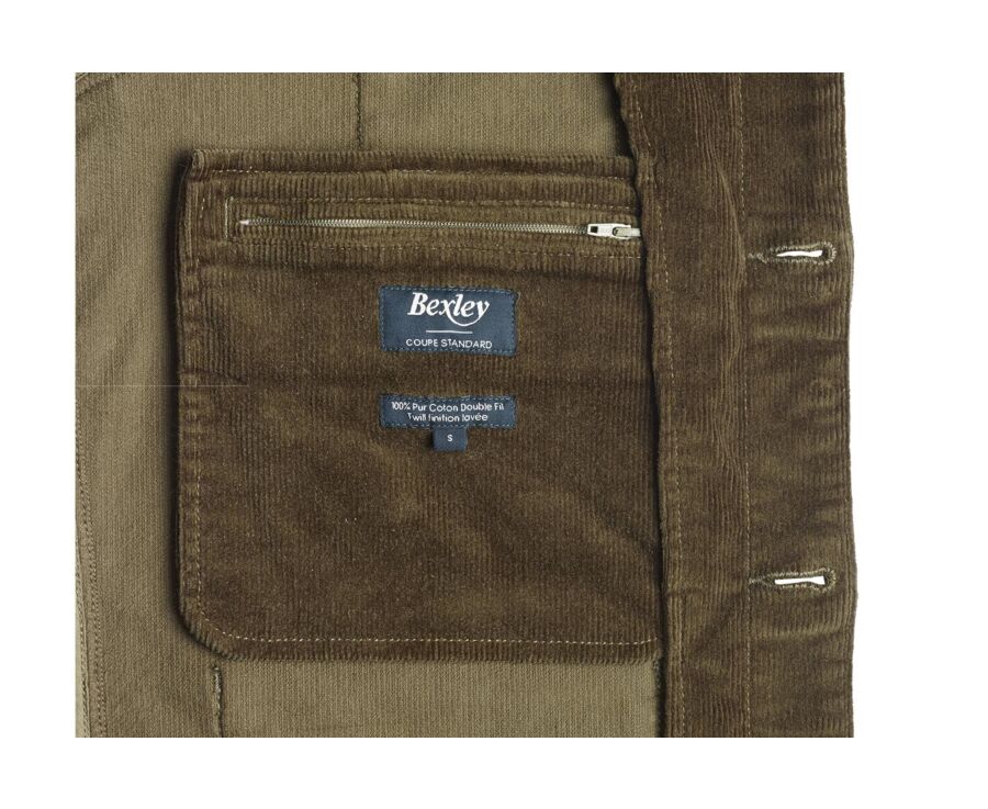 Veste velours homme Olive - FIDÉLIEN