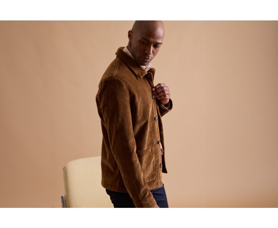 Veste velours homme Camel foncé - FIDÉLIEN