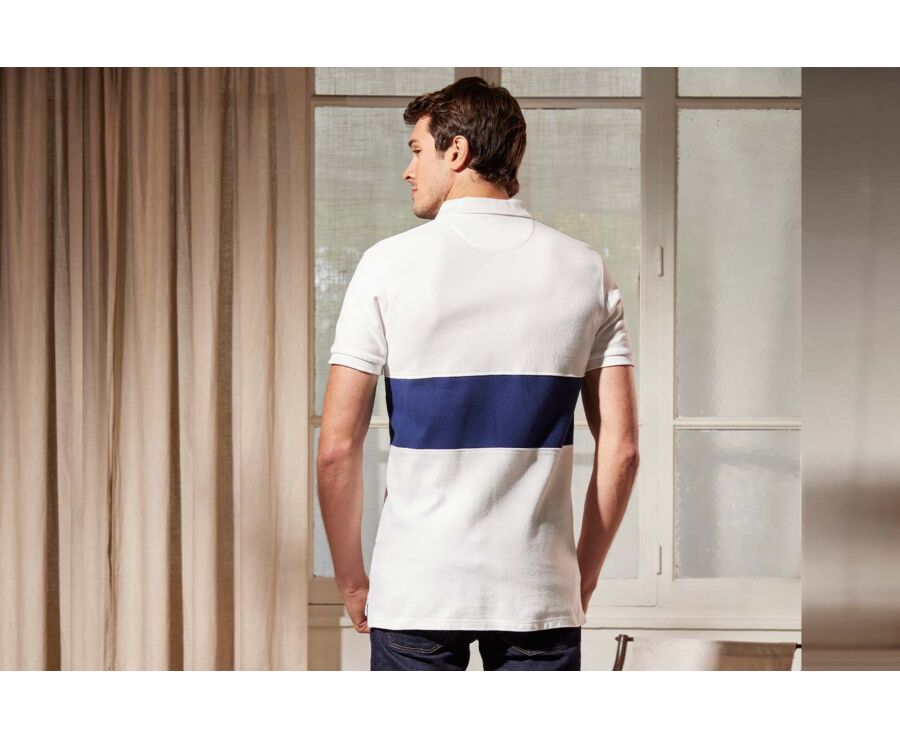 Polo homme Blanc et Marine - AURICK