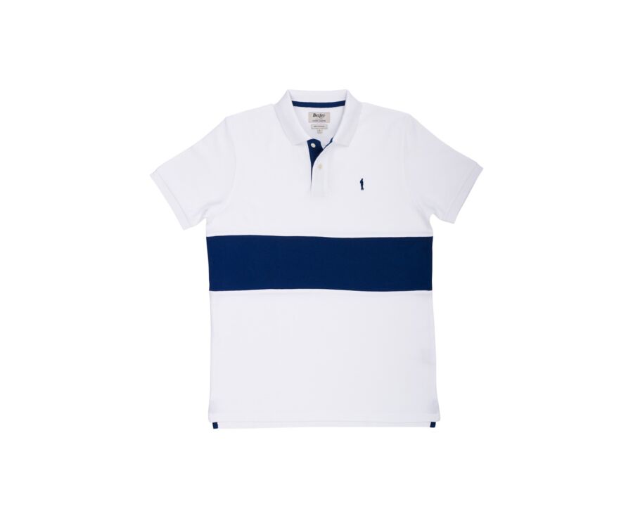 Polo homme Blanc et Marine - AURICK