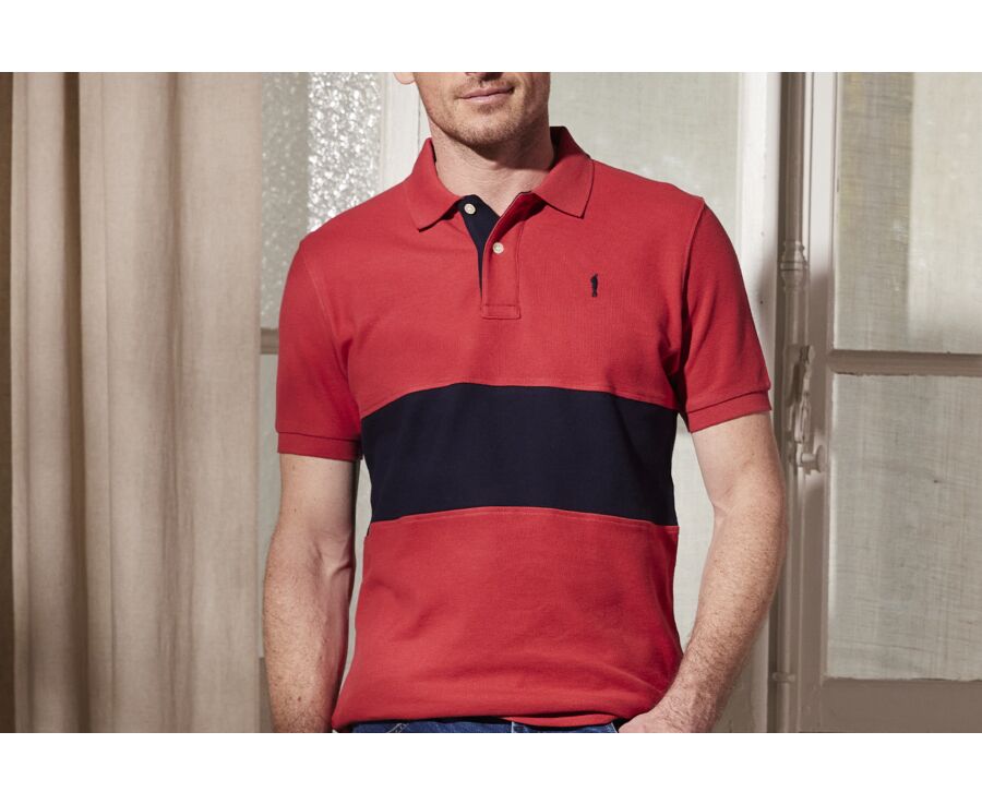 Polo homme Rouge basque et Marine - AURICK