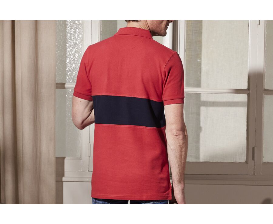 Polo homme Rouge basque et Marine - AURICK