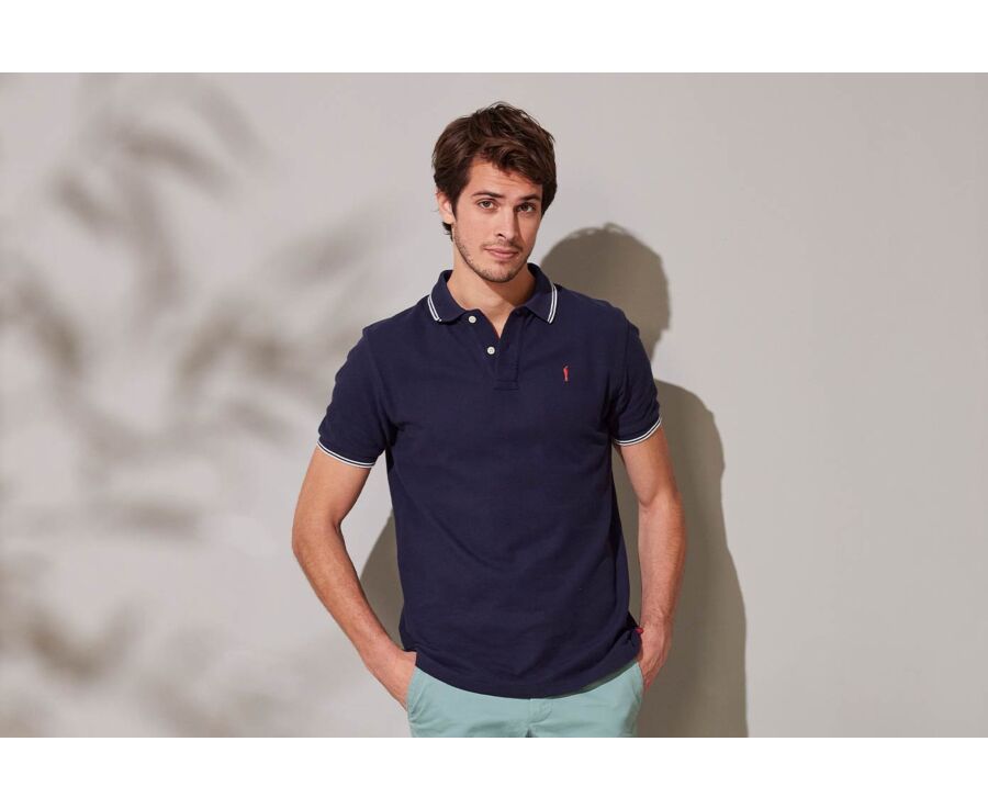 Polo homme Navy et Blanc - ADNEY