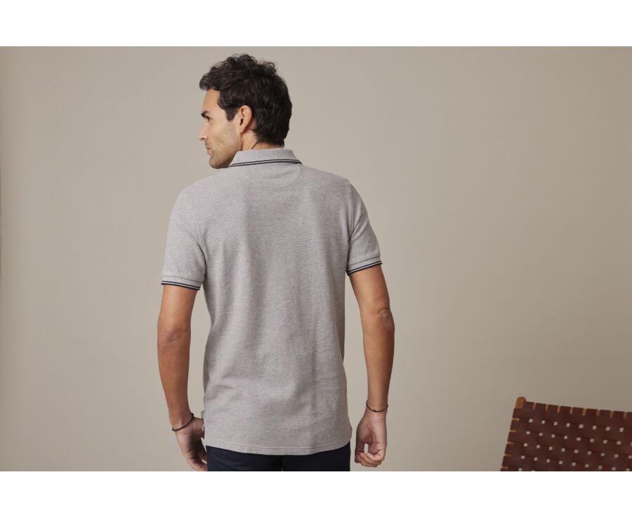 Polo homme Gris Chiné et Navy - ADNEY