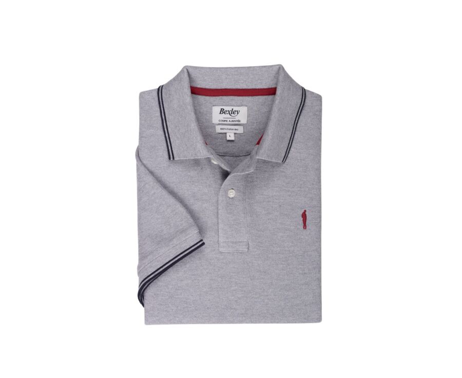Polo homme Gris Chiné et Navy - ADNEY