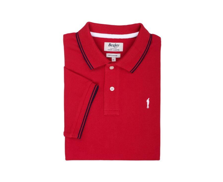 Polo homme Rouge et Navy - ADNEY