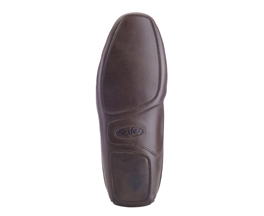 Chaussons ouverts homme cuir Chocolat
