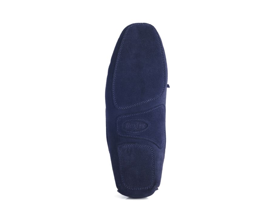 Chaussons homme croûte de velours Marine