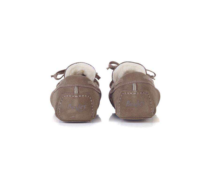 Chaussons homme croûte de velours Taupe