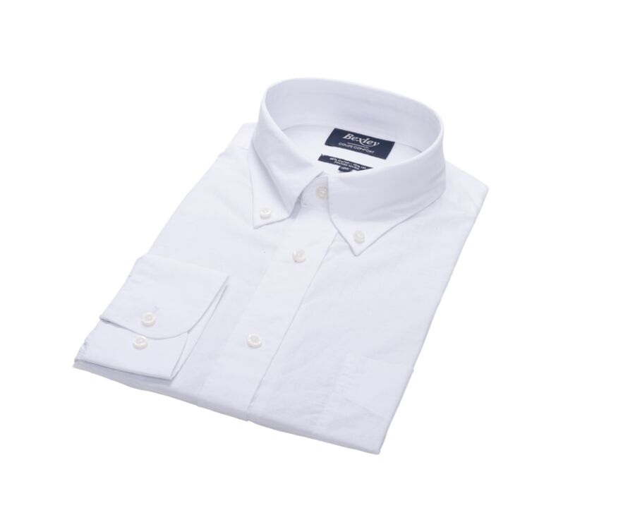 Chemise manches longues coton et lin blanche - COLTEN