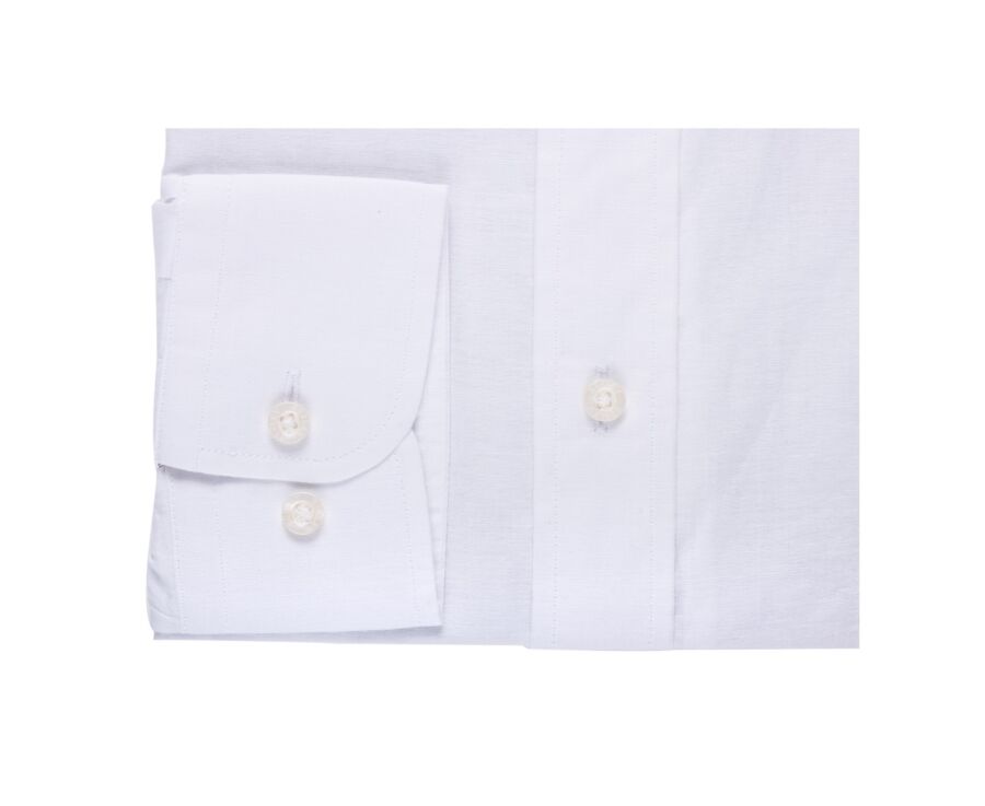 Chemise manches longues coton et lin blanche - COLTEN