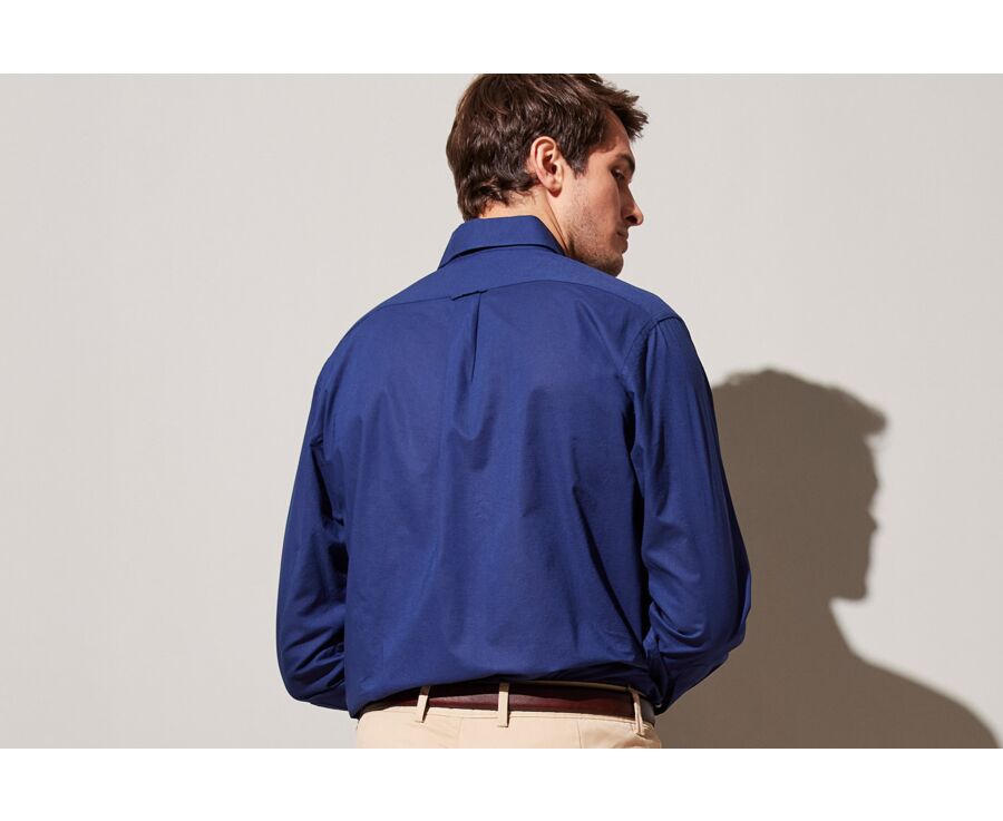 Chemise manches longues coton et lin Navy - COLTEN