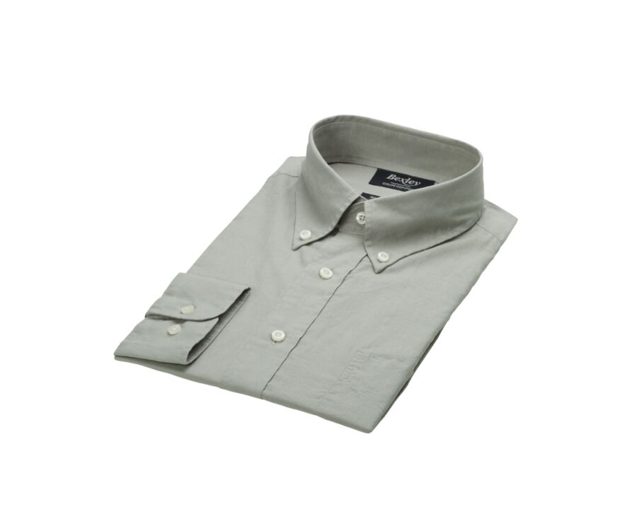 Chemise manches longues coton et lin Vert tilleuil - COLTEN