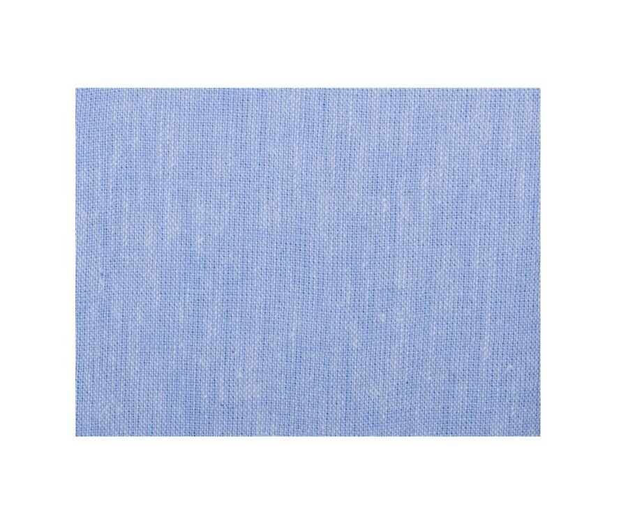 Chemise manches longues coton et lin Chambray Bleu - COLTEN