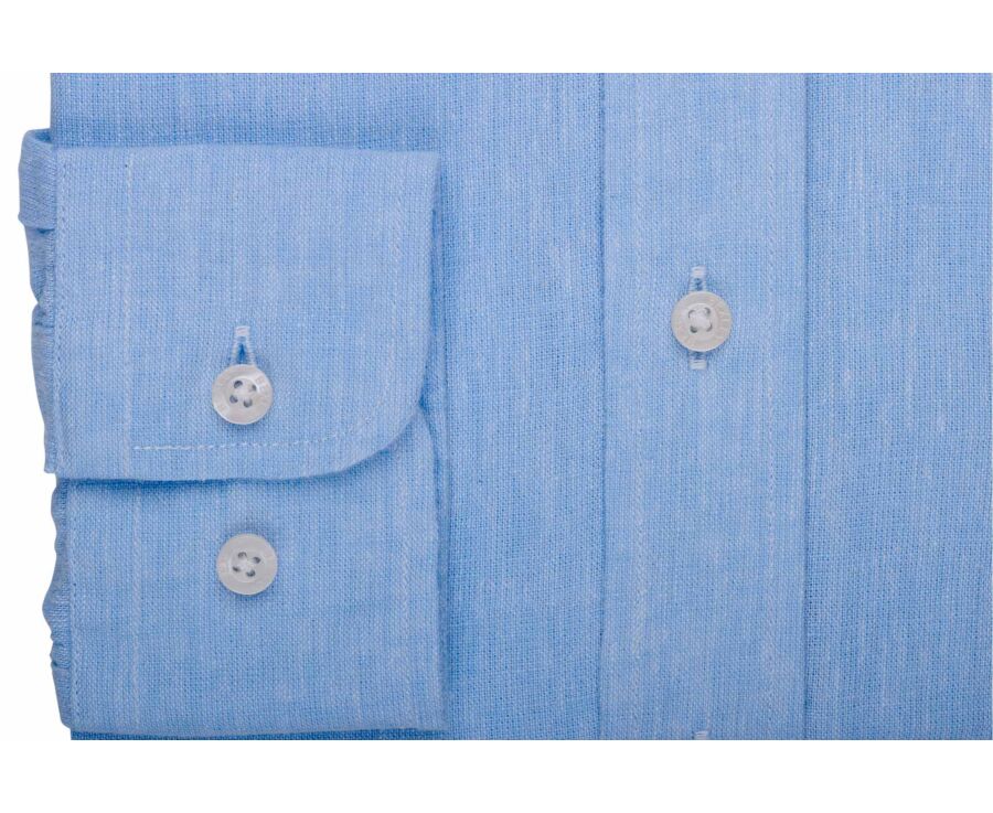 Chemise coton/lin Chambray Bleu Clair - COLTEN