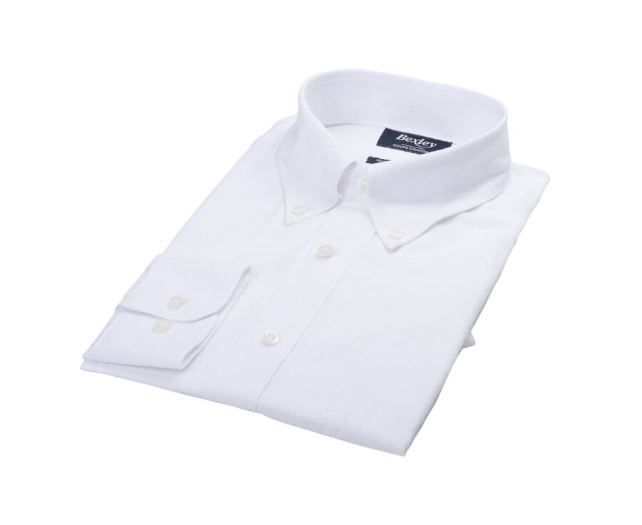 Chemise coton/lin Chambray Blanc  - COLTEN