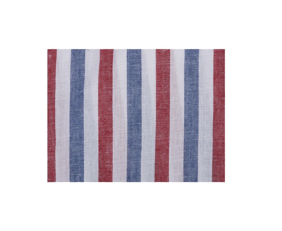 Chemise à rayures coton/lin Chambray Rouge et Bleu Vintage - COLTEN