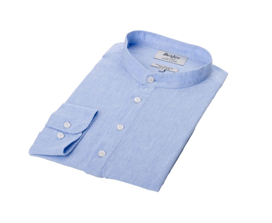Chemise tunique coton lin Bleu - VALBERT