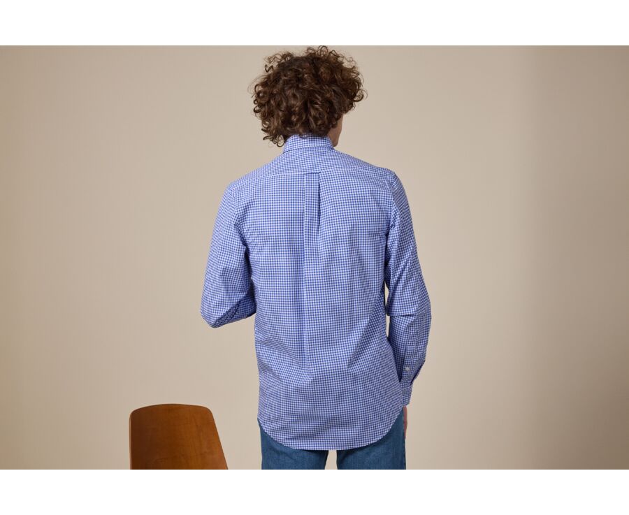 Chemise à carreaux homme bleue clair et blanche - CODELL
