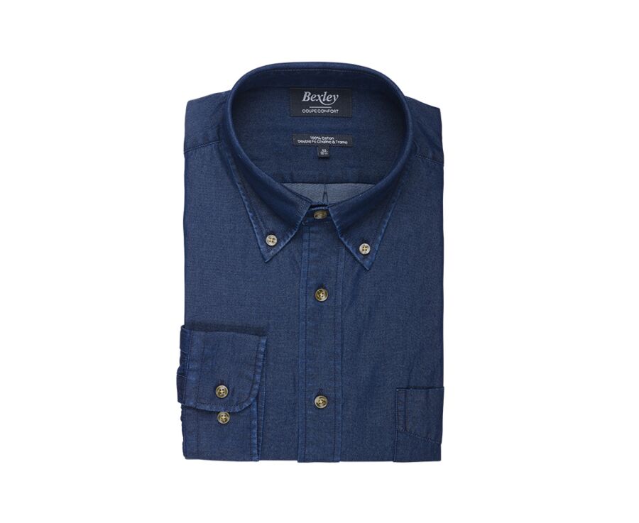 Chemise en jean homme Denim Foncé - CHESTON