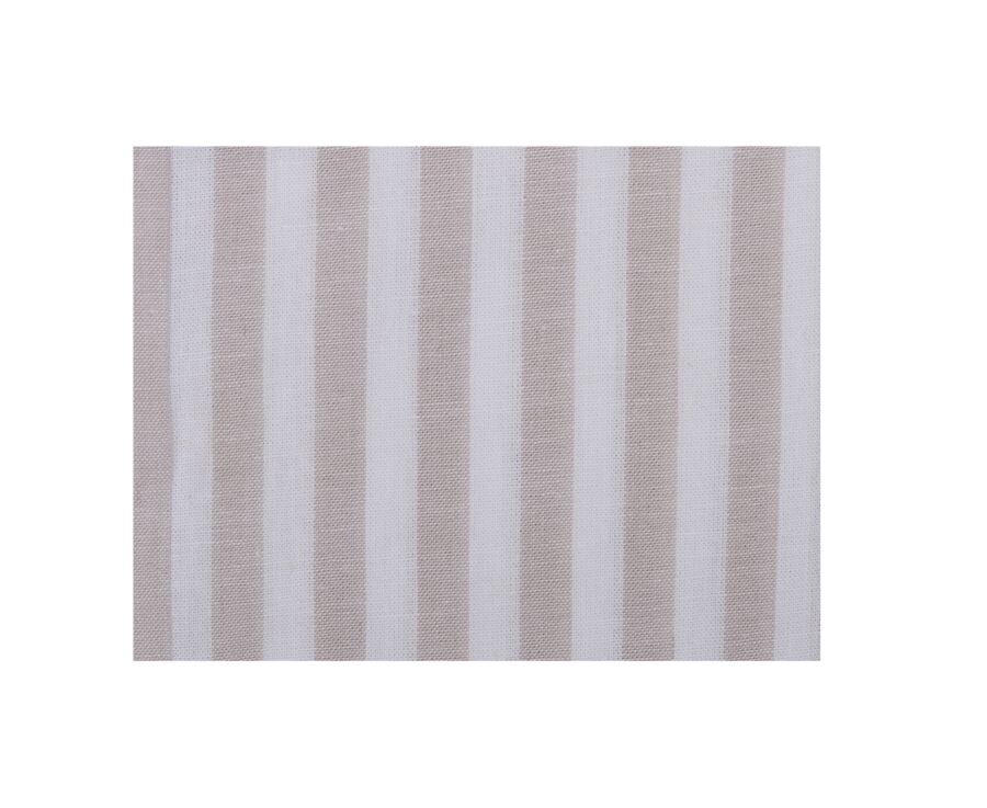 Chemise à rayures coton/lin Beige Clair et Blanc - Col Français - SIMONIN
