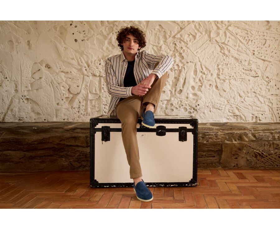 Chemise à rayures Marine et Beige Foncé  - SIMONIN