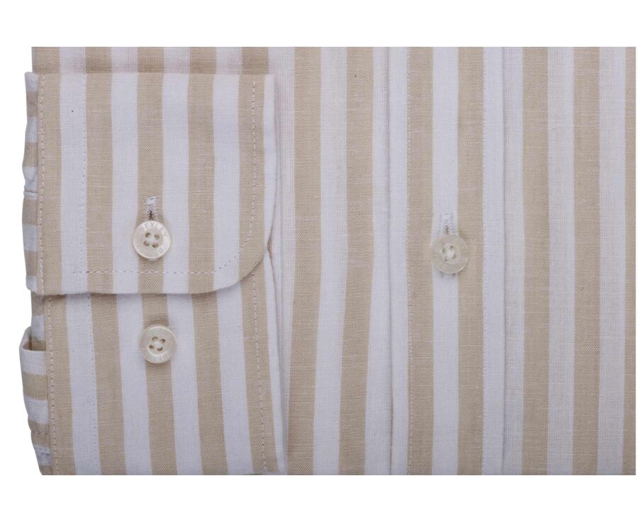 Chemise à rayures Beige Foncé et Blanc - SIMONIN