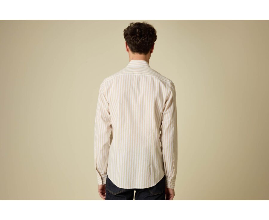 Chemise à rayures Beige Foncé et Blanc - SIMONIN