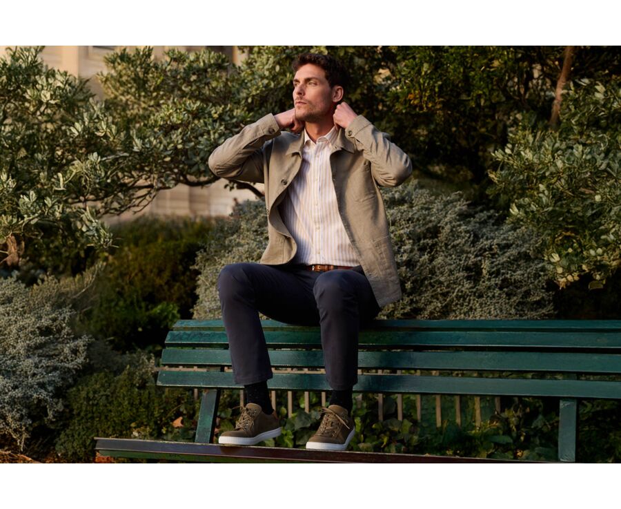 Chemise à rayures Beige Foncé et Blanc - SIMONIN