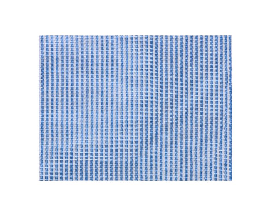Chemise coton lin à rayures fines bleues foncées et blanches - COLBERT