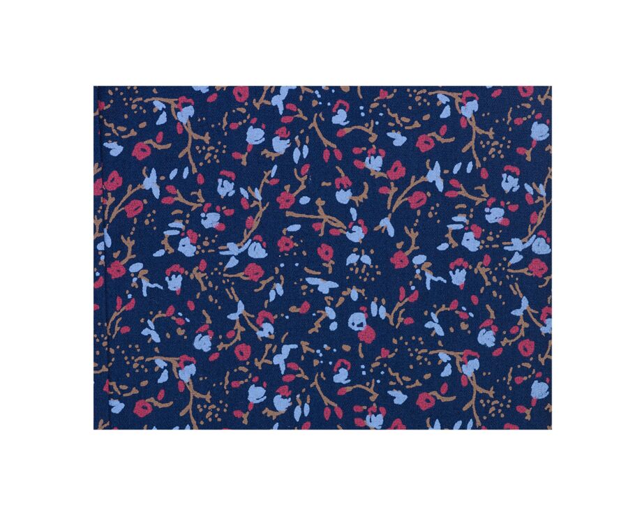 Chemise homme bleue foncée à motif floral rouge et bleu - GASSIEN