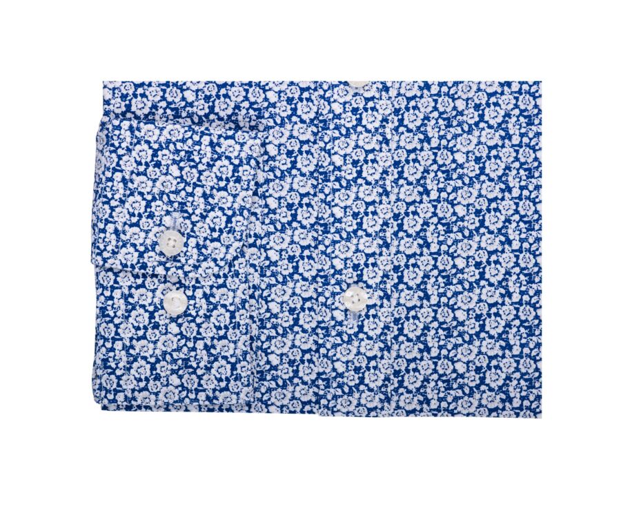 Chemise homme bleue à fleurs blanches - MARCOLIN