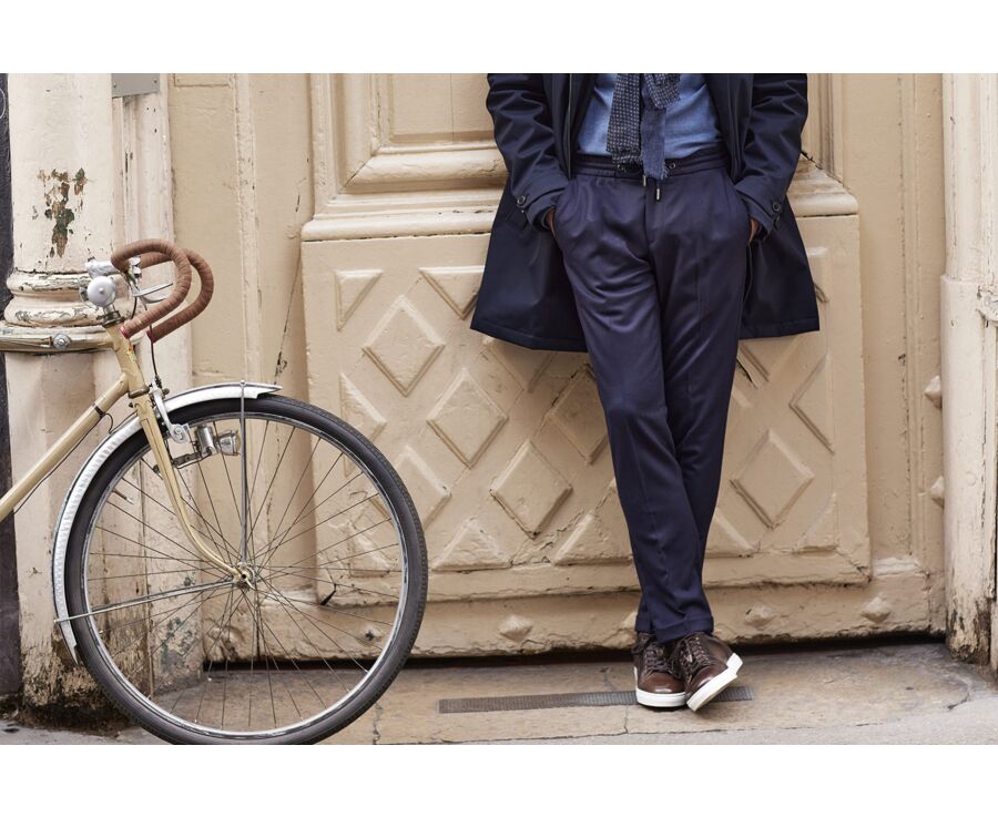 Pantalon habillé homme style Jogpant Marine - LORIAN