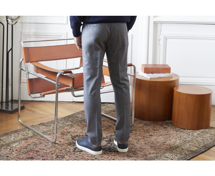 Pantalon habillé homme style Jogpant Gris Clair Chiné - LORIAN