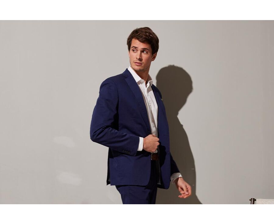 Veste de costume coton homme Navy - LAZARE
