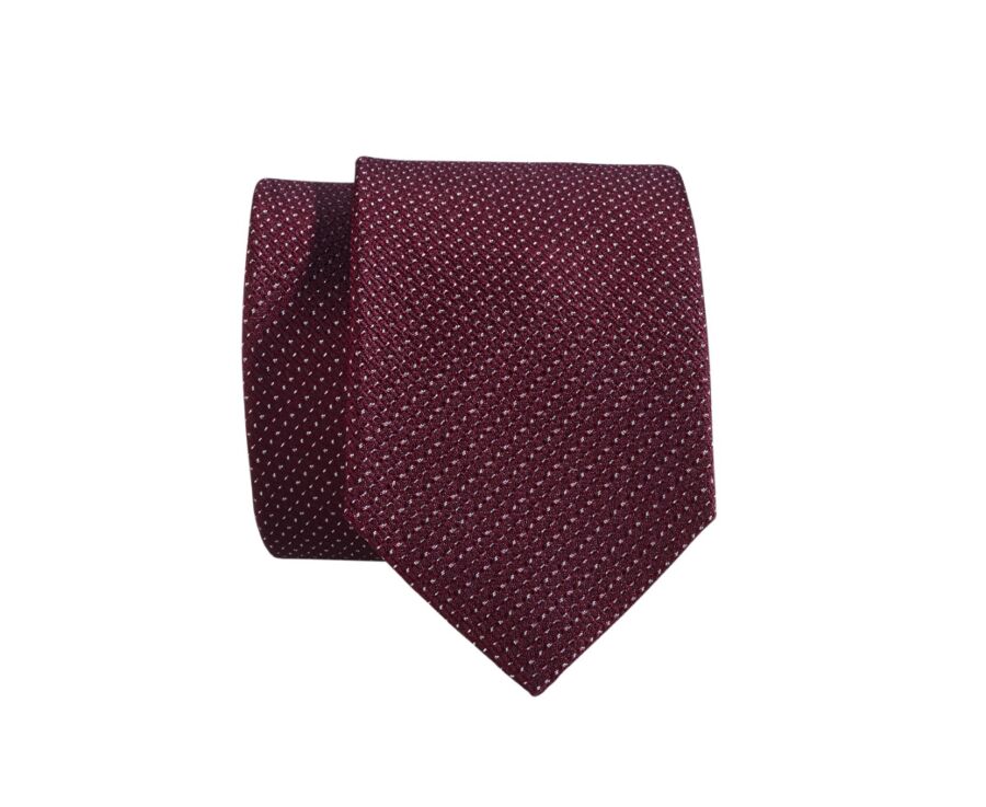Cravate homme soie Bordeaux et Blanc