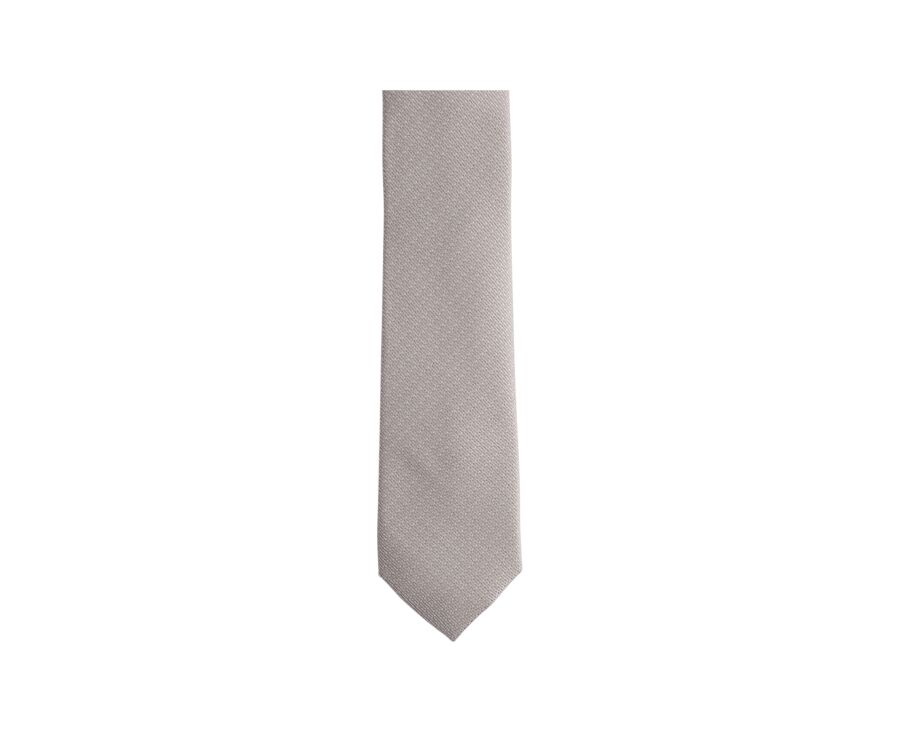 Cravate Soie Faux-uni Beige et Blanc